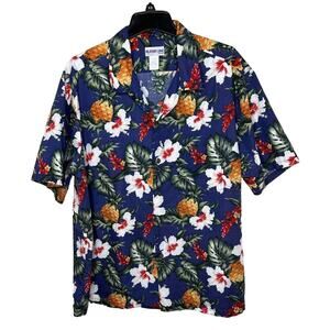 Vintage Aloha Line Hawaii Made in USA Pineapple Floral Print Shirt Mens Size 2XL